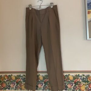 Banana Republic Stretch Cuffed Trousers, Size 4, Taupe/Tan
